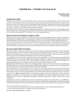 IJM-July11-Article3-Subhiksha: A Battle For Survival