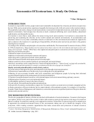 IJM-July11-Article5-Economics Of Ecotourism : A Study On Orissa