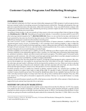 IJM-July11-Article7-Customer Loyalty Programs And Marketing Strategies