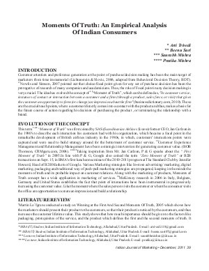 IJM-Dec11-Article5-Moments of Truth: An Empirical Analysis of Indian Consumers