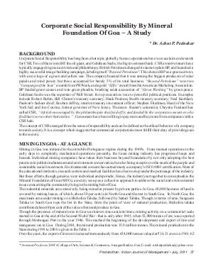 PIJM-July11-Article7-Corporate Social Responsibility By Mineral Foundation of Goa - A Study