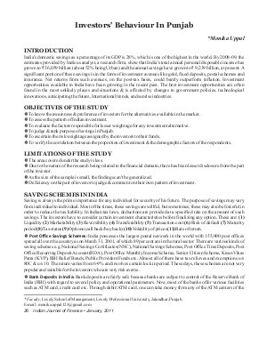 IJF-Jan11-Article4-Investors' Behaviour In Punjab