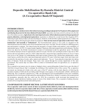 IJF-March11-Article2-Deposits Mobilization By Baroda District Central Co-operative Bank Ltd.(A Cooperative Bank Of Gujarat)