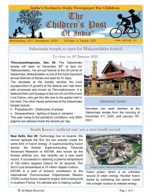 The Children's Post, 30th December, 2020