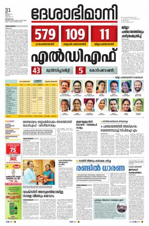 Thiruvananthapuram, 31st December 2020