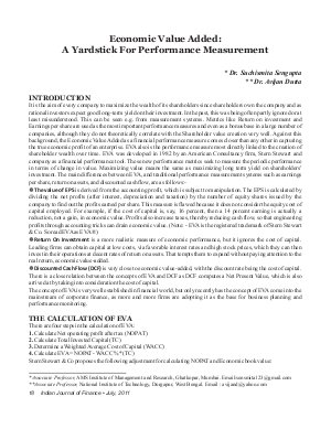 IJF-July11-Article3-Economic Value Added: A Yardstick for Performance Measurement