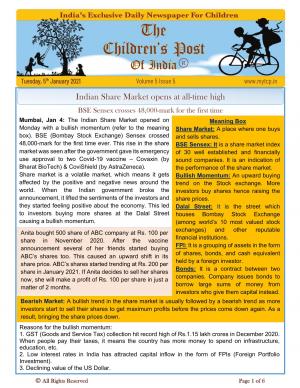 The Children's Post, 5th Jan, 2021