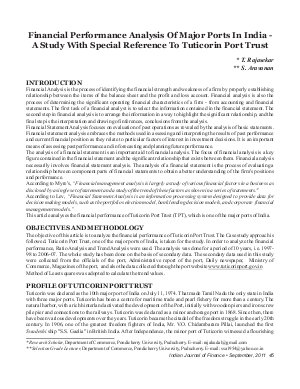 IJF-Sep11-Article5-Financial Performance Analysis of Major Ports in India - A Study With Special Reference To Tuticorin Port Trust