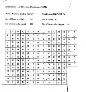 UPSC IAS Prelims Exam 2013: Answer Keysheets Released