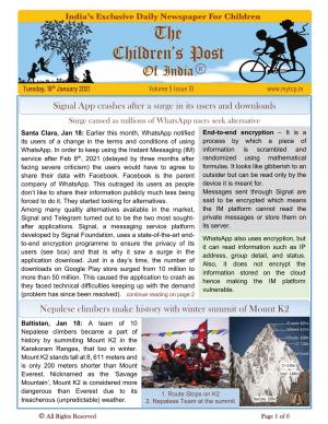 The Children's Post, 19th Jan, 2021