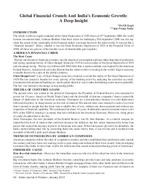 IJF-Jan10-Article5-Global Financial Crunch And India's Economic Growth : A Deep Insight