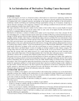 IJF-Feb10-Article1-Is An Introduction of Derivatives Trading Cause-Increased Volatility?