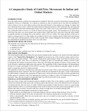 IJF-Feb10-Article5-A Comparative Study of Gold Price Movements in Indian And Global Markets