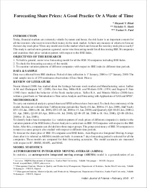 IJF-Feb10-Article7-Forecasting Share Prices : A Good Practive Or A Waste of Time