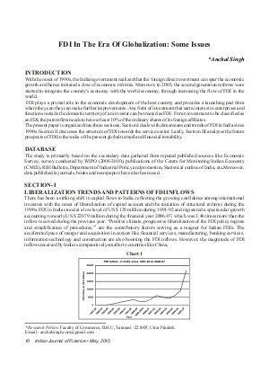 IJF-May10-Article2-FDI In The Era of Globalization : Some Issues