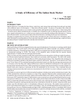 IJF-May10-Article4-A Study of Efficiency of The Indian Stock Market