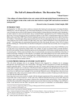 IJF-May10-Article6-The Fall of Lehman Brothers : The Recession Way
