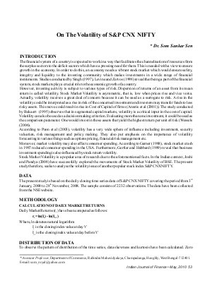 IJF-May10-Article7-On The Volatility of S&P CNX NIFTY