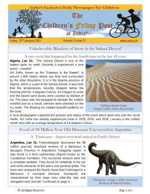 The Children's Post, 22nd January 2021