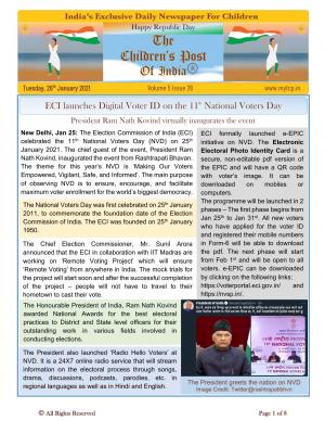 The Children's Post, 26th Jan, 2021