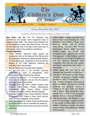 The Children's Post, 27th January, 2021