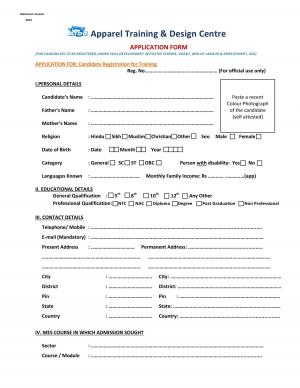 Apparel Training and Design Center Notified Admission to Vocational Training Courses July 2014 (1)