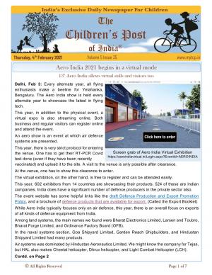 The Children's Post, 4th February 2021 