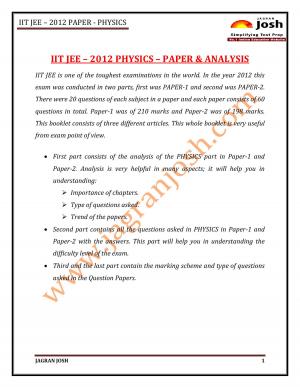 IITJEE 2012 Paper 1 _ Physics
