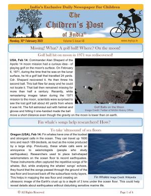 The Children's Post, 15th February 2021