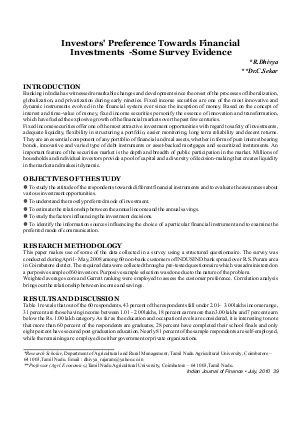 IJF-July10-Article6-Investors' Preference Towards Financial Investments - Some Survey Evidence