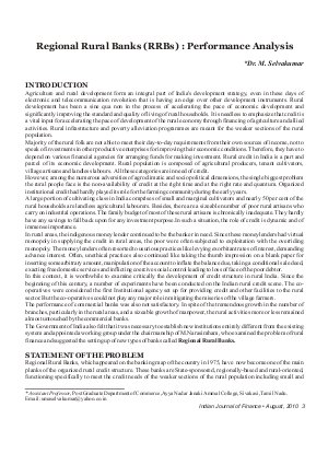 IJF-Aug10-Article1-Regional Rural Banks (RRBs) : Performance Analysis