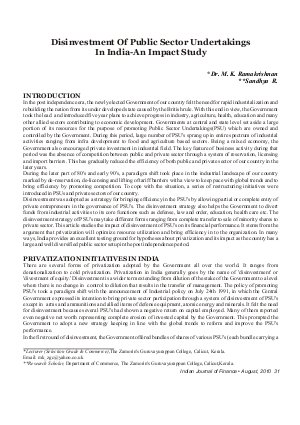 IJF-Aug10-Article4-Disinvestment Of Public Sector Undertakings In India-An Impact Study