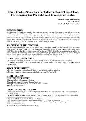IJF-Sep10-Article4-Option Trading Strategies For Different Market Conditions For Hedging The Portfolio And Trading For Profits