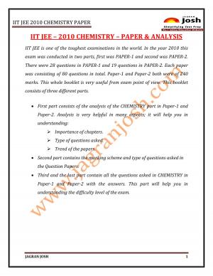 IITJEE 2010 PAPER - Chemistry