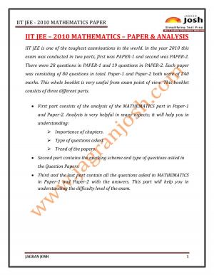 IITJEE 2010 PAPER - Mathematics