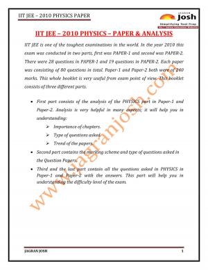 IITJEE 2010 PAPER - Physics