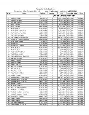 Purvanchal Bank Gorakhpur Issued Interview schedule for Office Assistant Posts