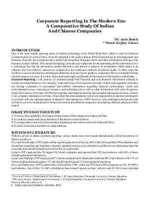 IJF-Oct10-Article2-Corporate Reporting In The Modern Era - A Comparative Study Of Indian And Chinese Companies