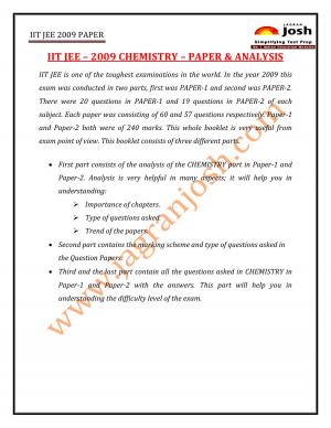 IITJEE 2009 Chemistry