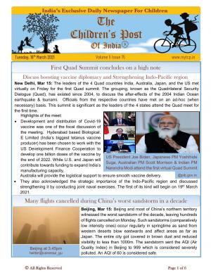 The Children's Post, 16th March, 2021