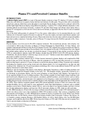 IJM_Feb10-Article6-Plasma TVs And Perceived Customer Benefits