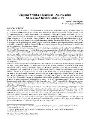 IJM-March10-Article5-Customer Switching Behaviour - An Evaluation of Factors Affecting Mobile Users