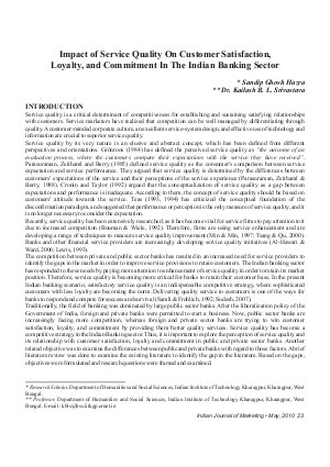 IJM-May10-Article3-Impact of Service Quality On Customer Satisfaction,Loyalty, and Commitment In The Indian Banking Sector