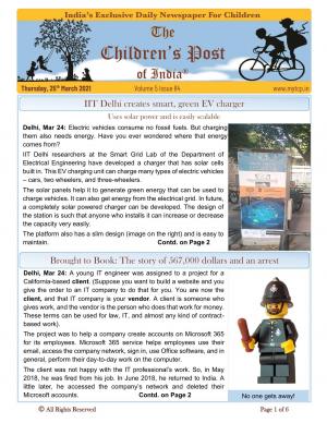 The Children's Post, 25th March, 2021