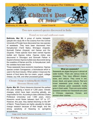 The Children's Post, 31st March, 2021