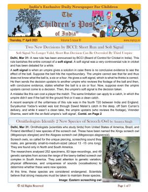 The Children's Post, 1st April 2021