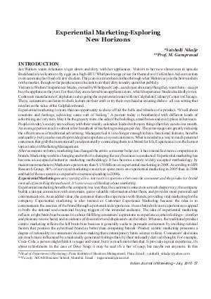 IJM-July10-Article7-Experiential Marketing - Exploring New Horizons