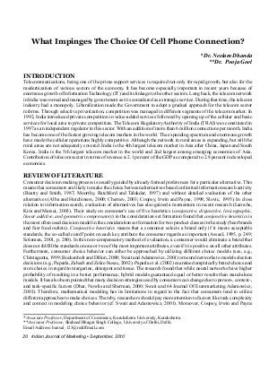 IJM-Sep10-Article3-What Impinges The Choice of Cell Phone Connection ?