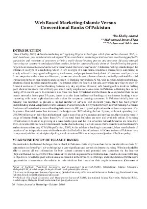 IJM-Oct10-Article5-Web Based Marketing : Islamic Versus Conventional Banks of Pakistan