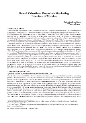 IJM-Oct10-Article8-Brand Valuation : Financial - Marketing Interface of Metrics